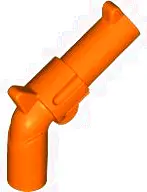 Orange Minifigure, Weapon Gun, Pistol Revolver - Large Barrel and Hollow Handle