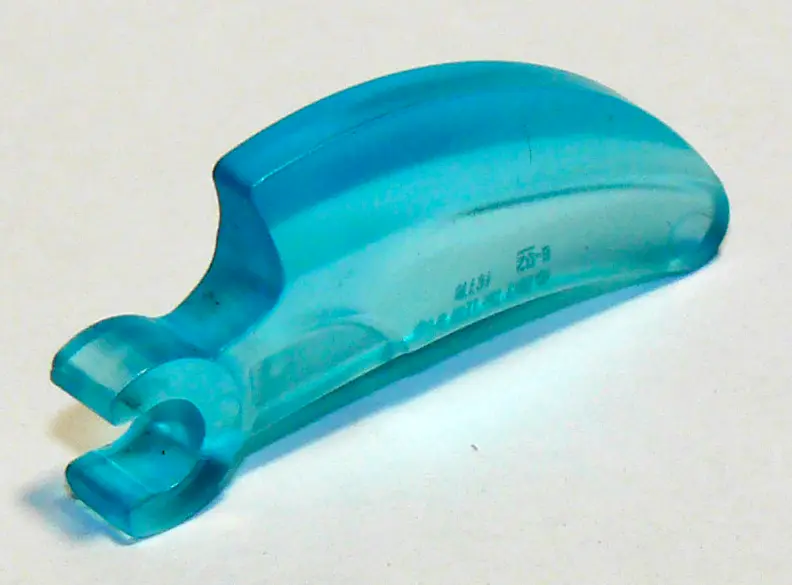 Trans-Light Blue Barb / Claw / Horn / Tooth with Clip, Curved