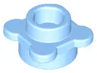 Bright Light Blue Plate, Round 1 x 1 with Flower Edge (4 Knobs / Petals)