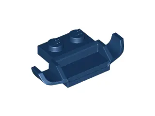 Dark Blue Plate, Modified 1 x 2 with Racers Car Grille