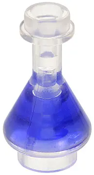 Trans-Clear Minifigure, Utensil Bottle, Erlenmeyer Flask with Molded Trans-Purple Fluid Pattern