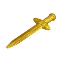 Pearl Gold Minifigure, Weapon Sword, Greatsword Pointed with Thick Crossguard