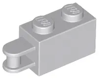 Light Bluish Gray Brick, Modified 1 x 2 with Bar Handle on End - Bar Inset from Edge