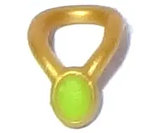 Pearl Gold Mini Doll, Necklace Amulet with Molded Lime Stone Pattern