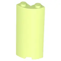 Yellowish Green Cylinder Quarter 2 x 2 x 5 with 1 x 1 Cutout