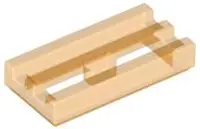 Trans-Orange Tile, Modified 1 x 2 Grille with Bottom Groove