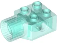 Trans-Light Blue Technic, Brick Modified 2 x 2 with Pin Hole and Rotation Joint Socket