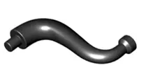 Black Elephant Tail / Trunk with Bar End - Short Curved Tip