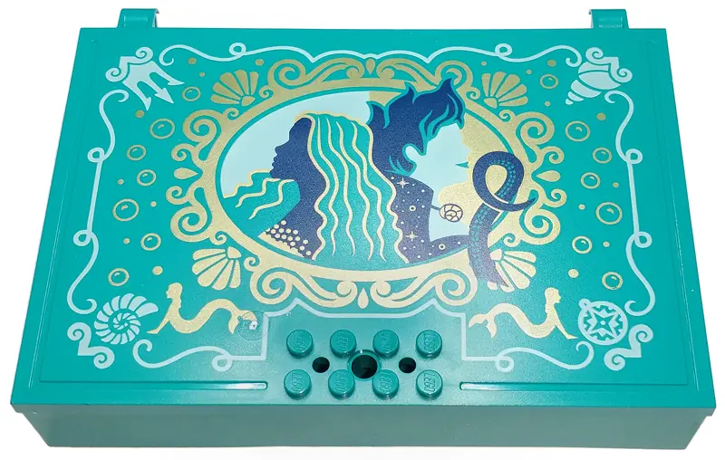 Dark Turquoise Container, Book Cover Half, 16 x 12 x 2 2/3 with Lock Compartment (Storybook Adventur