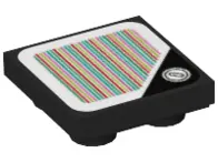 Black Tile, Modified 2 x 2 Inverted with Super Mario Scanner Code Coin Pattern (Sticker) - Set 71397