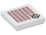 White Tile 2 x 2 with Super Mario Scanner Code Professor E. Gadd Pattern (Sticker) - Set 71397