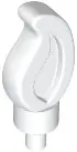 White Wave Rounded Straight Single with Small Pin End (Candle Flame)