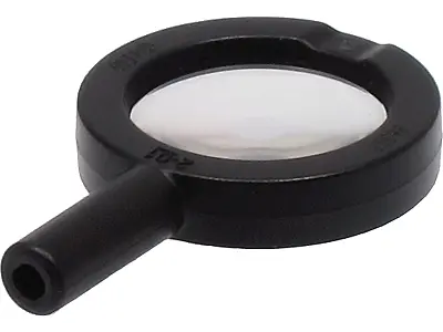 Black Minifigure, Utensil Magnifying Glass Thick Frame and Hollow Handle with Trans-Clear Lens