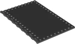Black Tile, Modified 10 x 16 with Studs on Edges and Bar Handles
