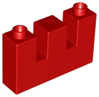 Red Duplo, Brick 1 x 4 x 2 with 2 Top Cutouts