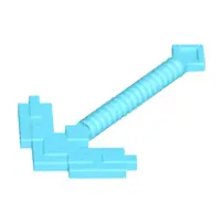 Medium Azure Minifigure, Utensil Pickaxe Pixelated (Minecraft)