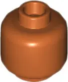 Dark Orange Minifigure, Head (Plain)