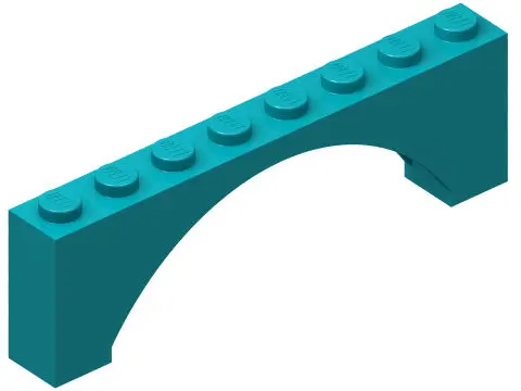Dark Turquoise Arch 1 x 8 x 2 Raised