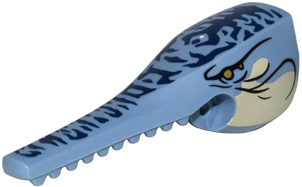 Sand Blue Skimwing Head Jaw Upper with Tan Face, Gold Eyes, and Dark Blue Scales Pattern