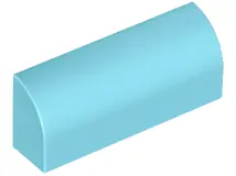 Medium Azure Slope, Curved 1 x 4 x 1 1/3