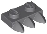Dark Bluish Gray Plate, Modified 1 x 2 with 3 Teeth