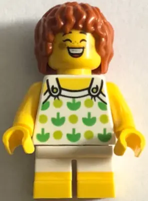 Child - Girl, White Halter Top with Green Apples and Lime Spots, White Short Legs with Yellow Feet, 