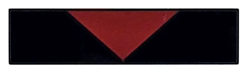 Black Tile 1 x 4 with Red Triangle Pattern (BrickHeadz Shadow Forehead)