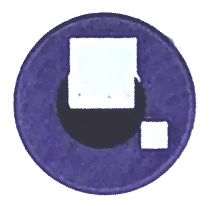Dark Purple Tile, Round 1 x 1 with 2 White Squares on Small Black Circle Pattern (BrickHeadz Eye)