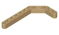 Dark Tan Technic, Liftarm, Modified Bent Thick 1 x 11.5 Double