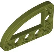 Olive Green Technic, Liftarm, Modified L-Shape Quarter Ellipse Thin 3 x 5
