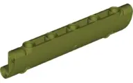 Olive Green Technic, Panel Curved 11 x 3 with 2 Pin Holes through Panel Surface
