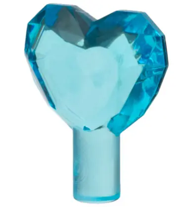 Trans-Light Blue Rock 1 x 1 Jewel Heart Shaped