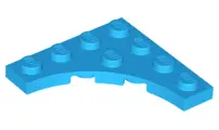 Dark Azure Plate, Modified 4 x 4 with 3 x 3 Curved Cutout