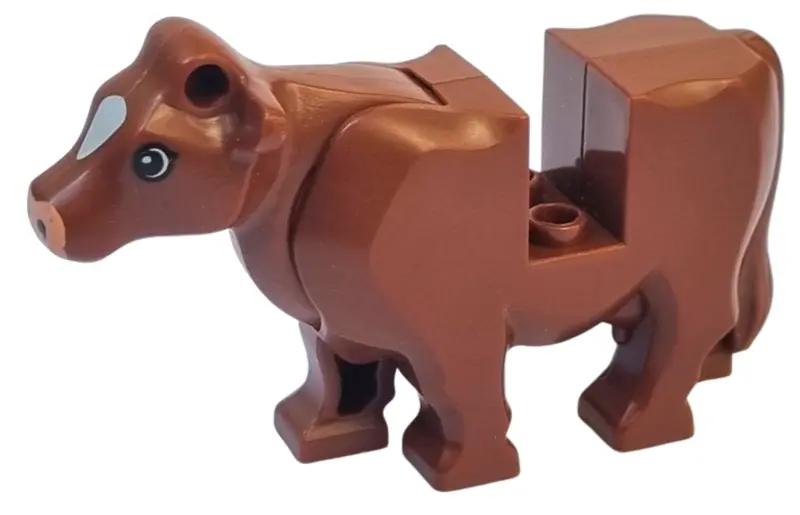Reddish Brown Cow Body with Light Nougat Muzzle and White Spot on Head Pattern