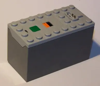 Light Bluish Gray Electric 9V Battery Box Power Functions (Non-Rechargeable) with Dark Bluish Gray B