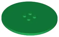 Green Tile, Round 8 x 8 with 4 Studs in Center