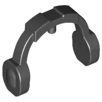 Black Minifigure, Ear Protectors / Headphones / Headset - Thick Arms