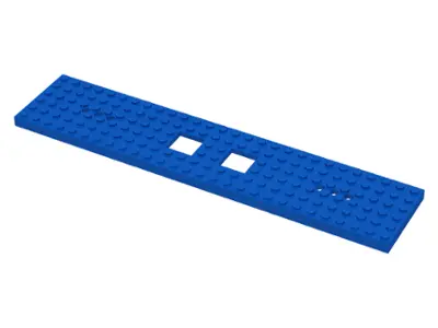 Blue Train Base 6 x 28 with 3 Round Holes Each End and 2 x 2 Cutouts