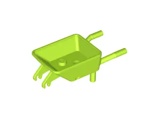 Lime Minifigure, Utensil Wheelbarrow Frame