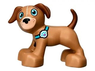 Medium Nougat Duplo Dog with Medium Azure Eyes, Reddish Brown Ears and Tail, Black Nose, Light Nouga