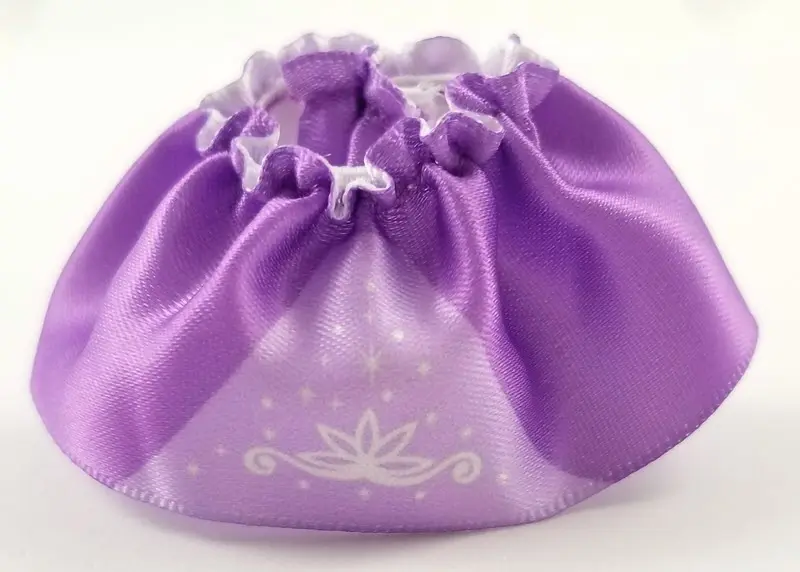 Medium Lavender Duplo Wear Cloth Skirt Satin with Swirling Floral Design and Stardust on Lavender Un