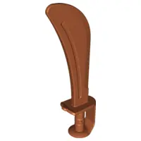 Dark Orange Duplo Utensil Sword - Scimitar Type 2 - with Groove