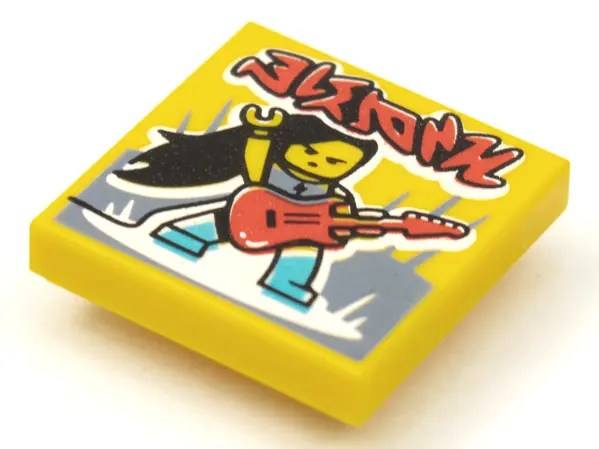Yellow Tile 2 x 2 with BeatBit Album Cover - Rock Guitarist Pattern