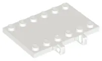 White Hinge Plate 4 x 6 Locking Dual 1 Finger on Side