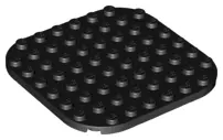 Black Plate, Round 8 x 8 with Rounded Corners