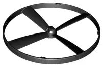 Black Propeller 4 Blade for Rip Cord Helicopter