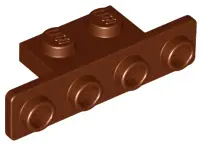 Reddish Brown Bracket 1 x 2 - 1 x 4 with Rounded Corners