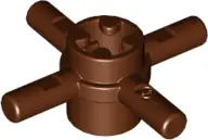 Reddish Brown Technic, Axle Connector Hub with 4 Bars and Pin Hole