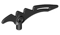 Black Minifigure, Weapon Crescent Blade, Serrated with Bar