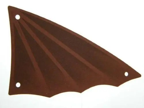 Reddish Brown Cloth Sail Triangular 12 x 21 with Winged Edge and Dark Brown Pattern